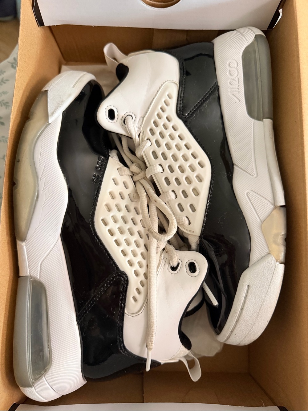Jordan Kids Black and White Retro Basketball Sneakers